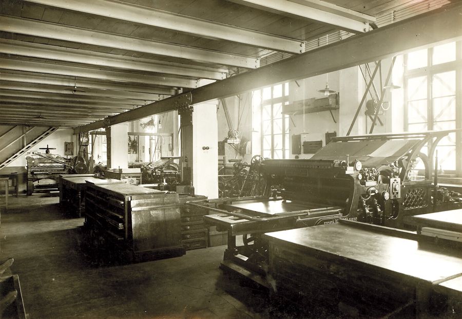 Sala stampa, primi anni del 1900